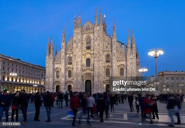 The cathedral Santa Mariae Nascenti in Milan with the cathedral square ,