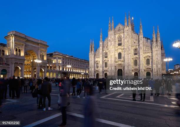 The cathedral Santa Mariae Nascenti in Milan with the cathedral square ,