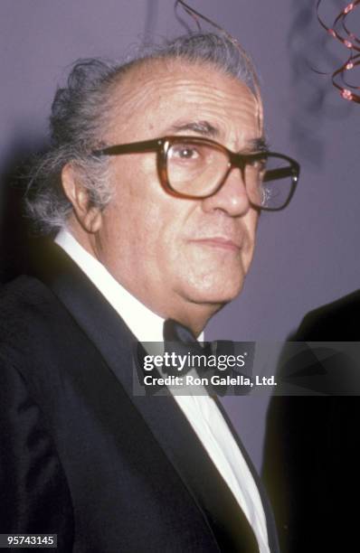 Writer/Director Federico Fellini attends The Film Society of Lincoln Center's Tribute to Federico Fellini - After Party on June 10, 1985 at Area...