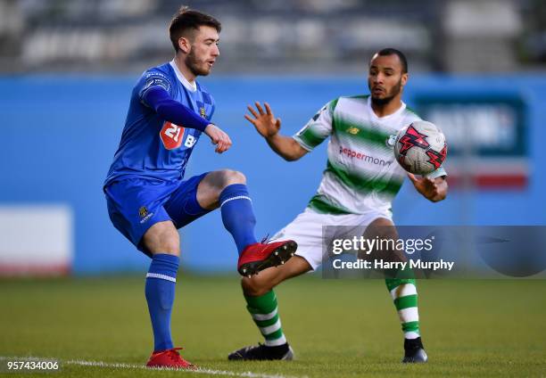 Dublin , Ireland - 11 May 2018; Derek Daly of Waterford in action against Ethan Boyle of Shamrock Rovers during the SSE Airtricity League Premier...