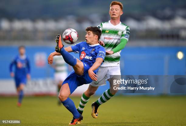 Dublin , Ireland - 11 May 2018; Dylan Barnett of Waterford in action against Gary Shaw of Shamrock Rovers during the SSE Airtricity League Premier...