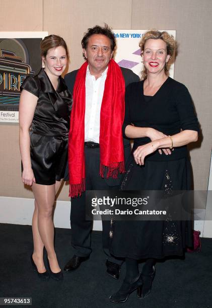 Actress Lia Hoensbroech, director Ludi Boeken, and actress Margarita Broich attend the opening of the New York Jewish Film Festival at the Walter...