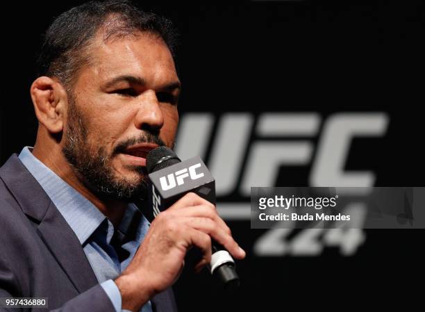 Ambassador Antonio Rodrigo 'Minotauro' Nogueira interacts with fans during a Q&A session before the UFC 224 weigh-in at Jeunesse Arena on May 11,...