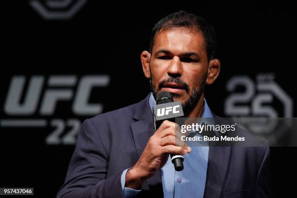 Ambassador Antonio Rodrigo 'Minotauro' Nogueira interacts with fans during a Q&A session before the UFC 224 weigh-in at Jeunesse Arena on May 11,...