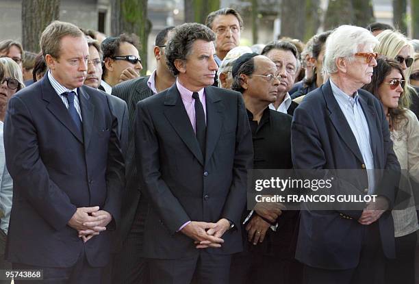 French Minister of Culture, Renaud Donnedieu de Vabres , former Culture Minister Jack Lang and journalist Henry Chapier attend French film director...