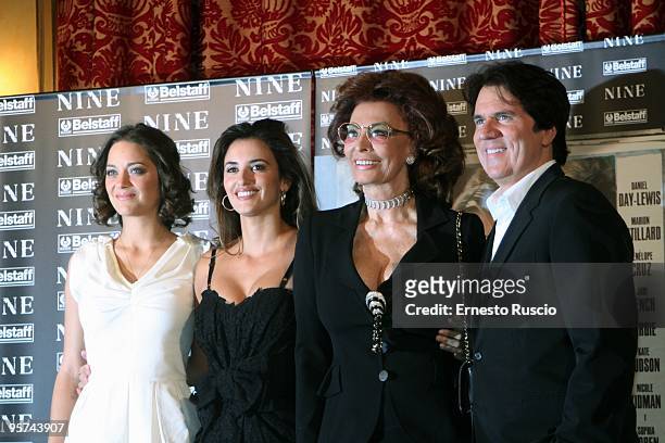 Actress Marion Cotillard, actress Penelope Cruz, italian actress Sophia Loren and director Rob Marshall attend the "Nine" photocall at St. Regis...