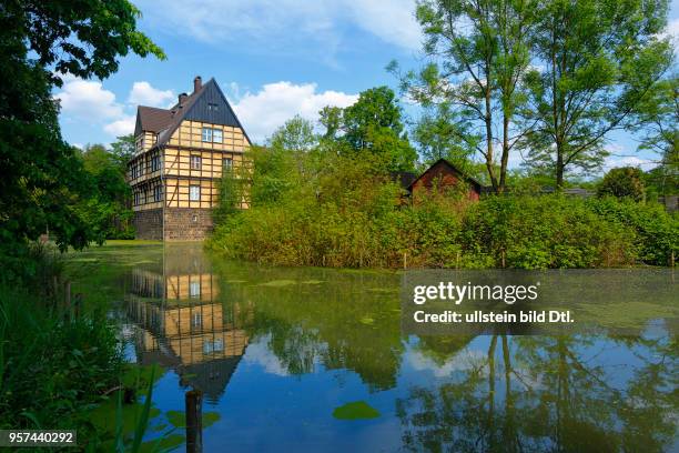 Gladbeck, Ruhr area, Westphalia, North Rhine-Westphalia, Wittringen Castle, moated castle, former manor house, half-timbered house, municipal museum,...