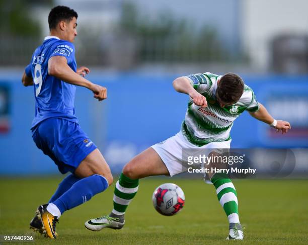 Dublin , Ireland - 11 May 2018; Courtney Duffus of Waterford in action against Greg Bolger of Shamrock Rovers during the SSE Airtricity League...