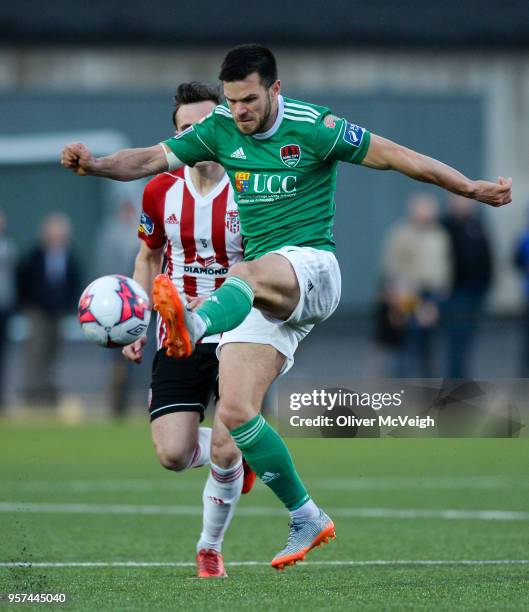 Derry , United Kingdom - 11 May 2018; Jimmy Keohane of Cork City in action against Aaron McEneff of Derry City during the SSE Airtricity League...