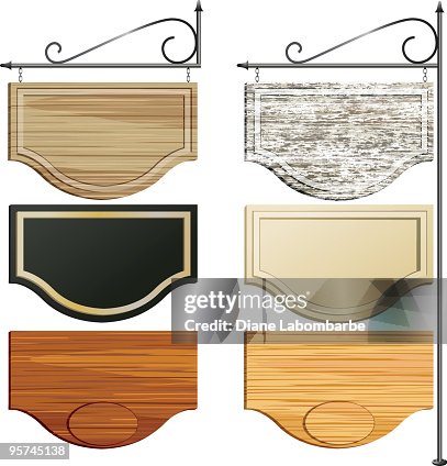 Conjunto de seis de madeira Placa pendurada em diferentes cores Woodgrains Conjunto de seis de madeira Placa pendurada em diferentes cores Woodgrains