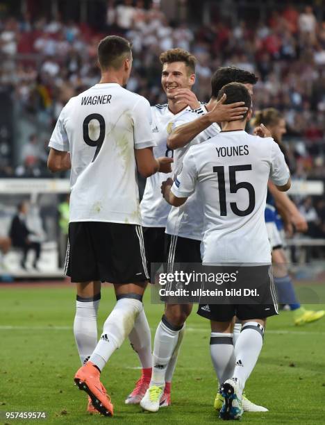 Fussball Nationalmannschaft 2017, WM Qualifikationsspiel, Deutschland - San Marino 7-0, Jubel Sandro Wagner , Leon Goretzka , Lars Stindl , Amin...