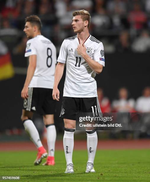 Fussball Nationalmannschaft 2017, WM Qualifikationsspiel, Deutschland - San Marino 7-0, Timo Werner , links Leon Goretzka