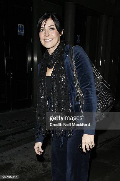 Kym Marsh sighted leaving BBC Radio One Studios on January 13, 2010 in London, England.