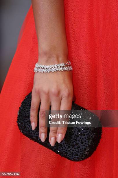 Portugese actress Rita Pereira, fashion detail, attends the screening of "The Spy Gone North " during the 71st annual Cannes Film Festival at Palais...