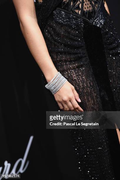 Sara Sampaio, bracelet detail, attends Chopard Secret Night during the 71st annual Cannes Film Festival at Chateau de la Croix des Gardes on May 11,...