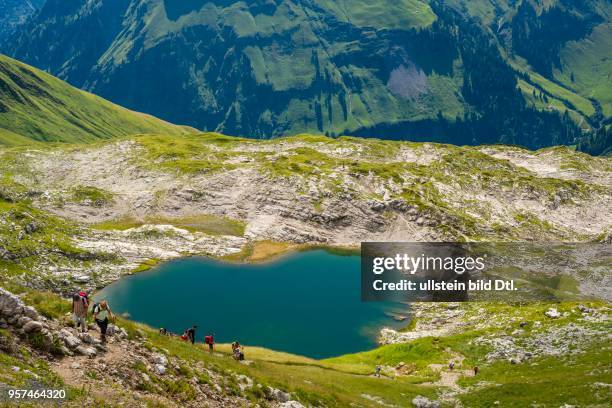 Der Bergsee Laufbichelsee in den Allgäuer Alpen Allgäu