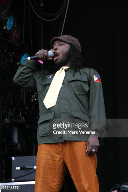 Will.i.am of Black Eyed Peas performs live at Pinkpop Festival on May 31, 2004 in Landgraaf, Netherlands.
