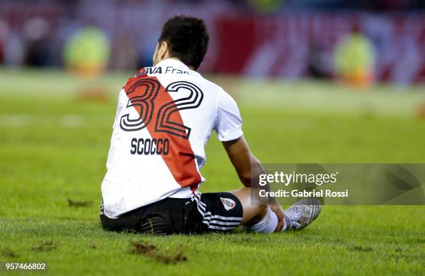 Ignacio Scocco of River Plate looks on during a match between River Plate and Estudiantes de La Plata as part of Superliga 2017/18 at Estadio...