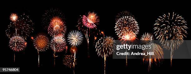 fantastic and colorful fireworks display - fireworks stock pictures, royalty-free photos & images