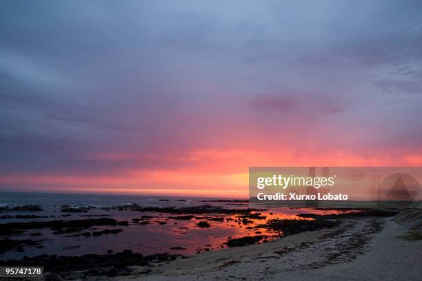 Evening and sunset in Viana do Castelo city cloudy sky day at sea atlantic ocean 13th June 2009