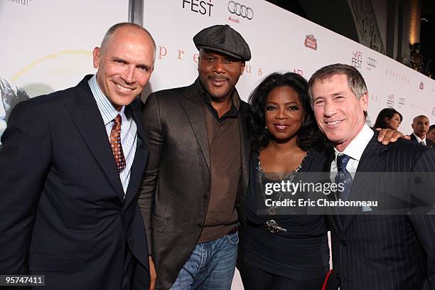 Lionsgate's Joe Drake, Exec. Prod. Tyler Perry, Exec. Prod. Oprah Winfrey and Lionsgate's Jon Feltheimer at Lionsgate Los Angeles Premiere of...