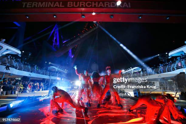 Acts during the naming ceremony of the cruise ship 'Mein Schiff 1' at Terminal Burchardkai on May 11, 2018 in Hamburg, Germany.