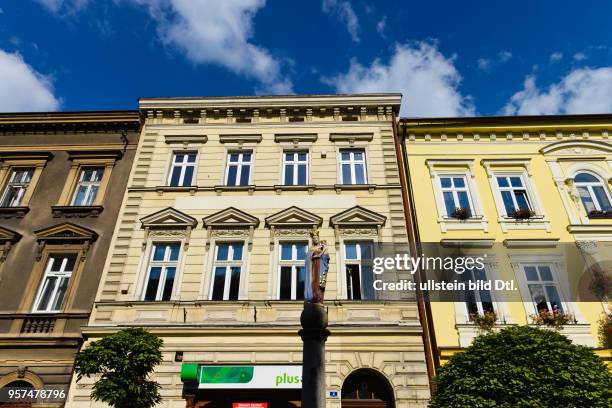 Figur, Madonna mit Kind, Altbauten, Stary Targ, Cieszyn, Polen