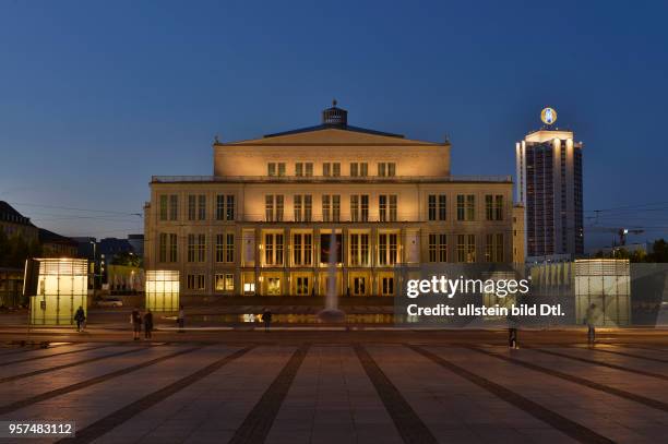 Opernhaus, Augustplatz, Leipzig, Sachsen, Deutschland