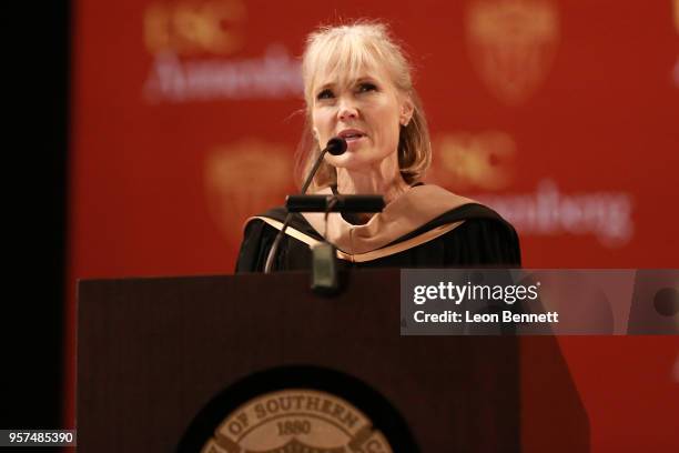 Dean of Annenberg School for Communication and Jouralism Willow Bay speaks at the USC Annenberg School for Communication and Journalism Commencement...