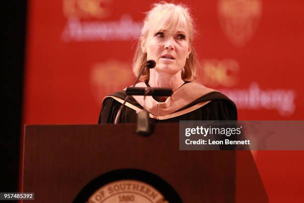 Dean of Annenberg School for Communication and Jouralism Willow Bay speaks at the USC Annenberg School for Communication and Journalism Commencement...