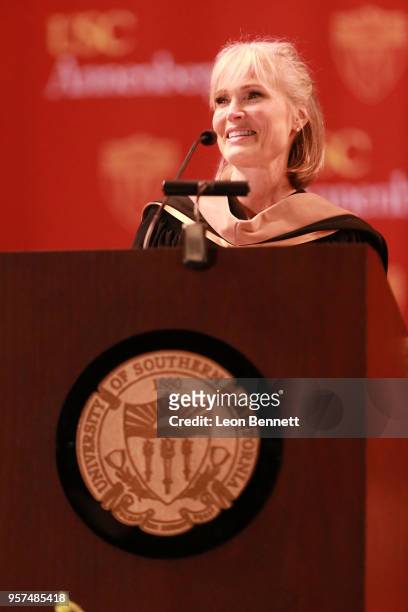 Dean of Annenberg School for Communication and Jouralism Willow Bay speaks at the USC Annenberg School for Communication and Journalism Commencement...