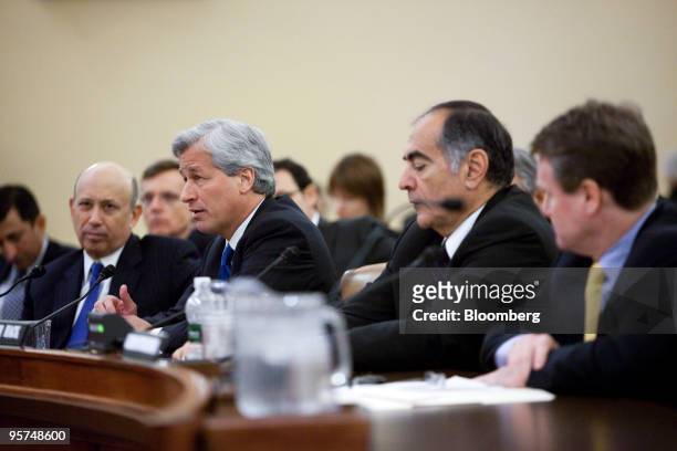 Leaders of four of the biggest U.S. Banks, left to right, Lloyd Blankfein, chairman and and chief executive officer of Goldman Sachs Group Inc.,...