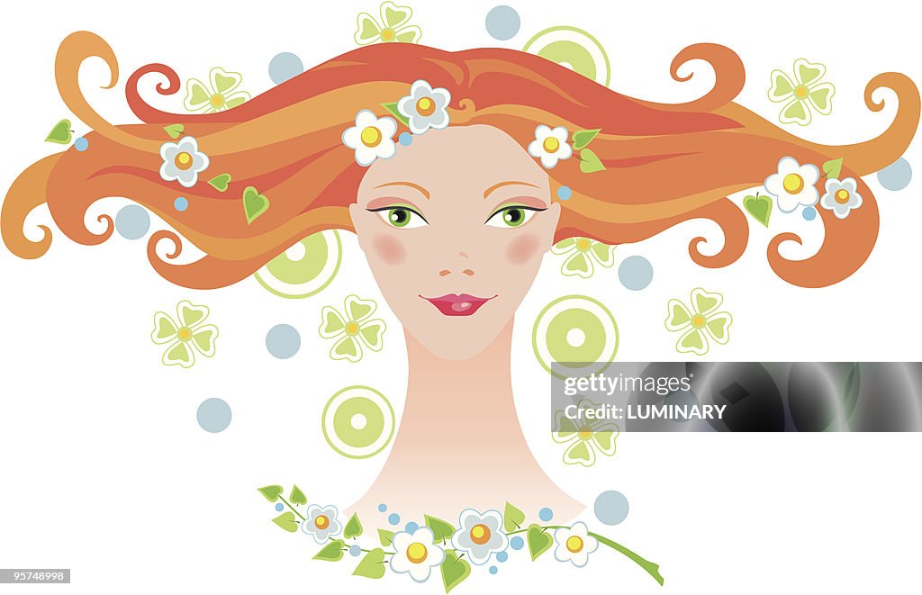 Girl with beautiful hair