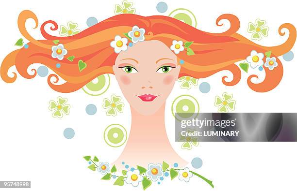 Girl With Beautiful Hair High-Res Vector Graphic