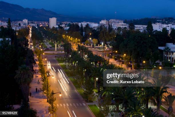 Avenue Hassan II in the City of Fez by night 9th November 2008