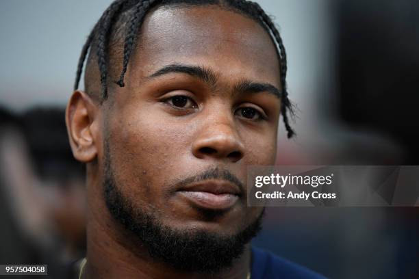 Denver Broncos rookie outside linebacker Keishawn Bierria at Dove Valley May 11, 2018.