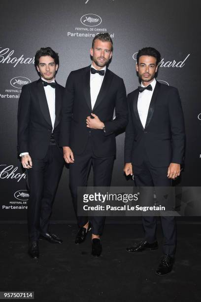 Jerome C., Corentin Gruson and Bastien Treiber attend Chopard Secret Night during the 71st annual Cannes Film Festival at Chateau de la Croix des...