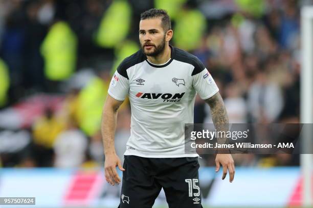 Bradley Johnson of Derby County during the Sky Bet Championship Play Off Semi Final:First Leg match between Derby County and Fulham at iPro Stadium...