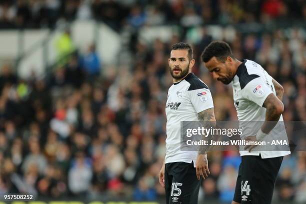 Bradley Johnson of Derby County during the Sky Bet Championship Play Off Semi Final:First Leg match between Derby County and Fulham at iPro Stadium...