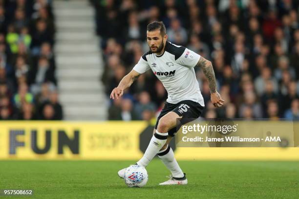 Bradley Johnson of Derby County during the Sky Bet Championship Play Off Semi Final:First Leg match between Derby County and Fulham at iPro Stadium...