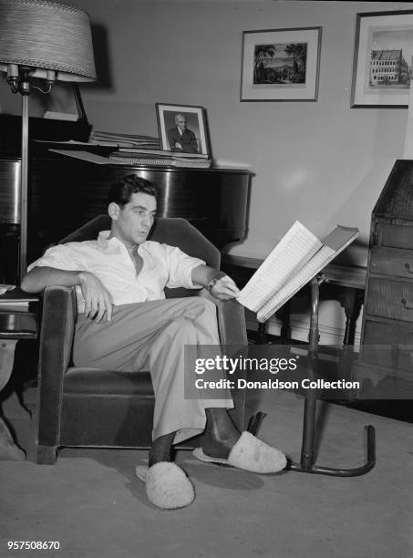 Portrait of Leonard Bernstein in his apartment, New York, N.Y., between 1946 and 1948 .