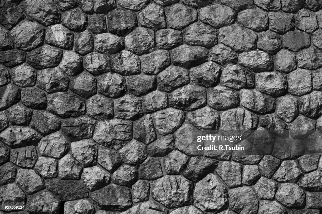 Wall of stones as a texture background