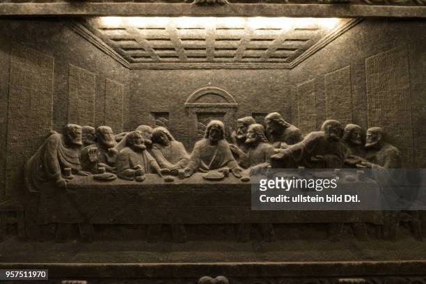 Das Abendmahl, Leonardo da Vinci, Kapelle der Heiligen Kunigunde, Salzbergwerk, Wieliczka, Polen