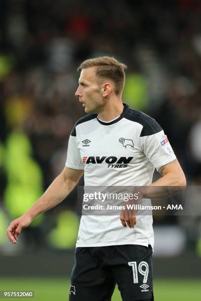 Andreas Weimann of Derby County during the Sky Bet Championship Play Off Semi Final:First Leg match between Derby County and Fulham at iPro Stadium...