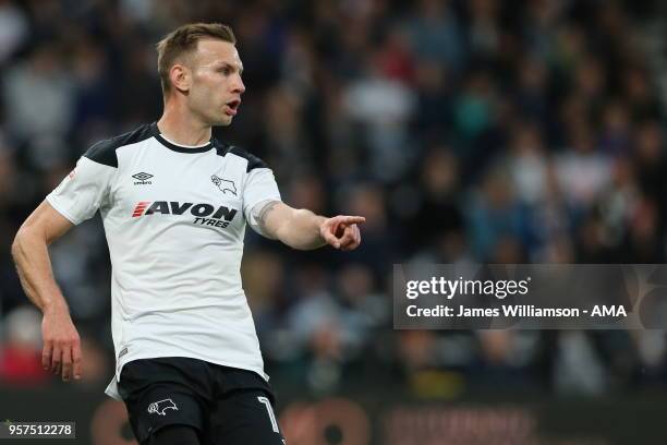 Andreas Weimann of Derby County during the Sky Bet Championship Play Off Semi Final:First Leg match between Derby County and Fulham at iPro Stadium...