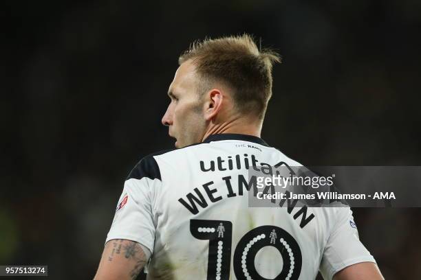 Andreas Weimann of Derby County during the Sky Bet Championship Play Off Semi Final:First Leg match between Derby County and Fulham at iPro Stadium...