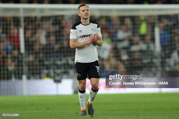 Andreas Weimann of Derby County during the Sky Bet Championship Play Off Semi Final:First Leg match between Derby County and Fulham at iPro Stadium...