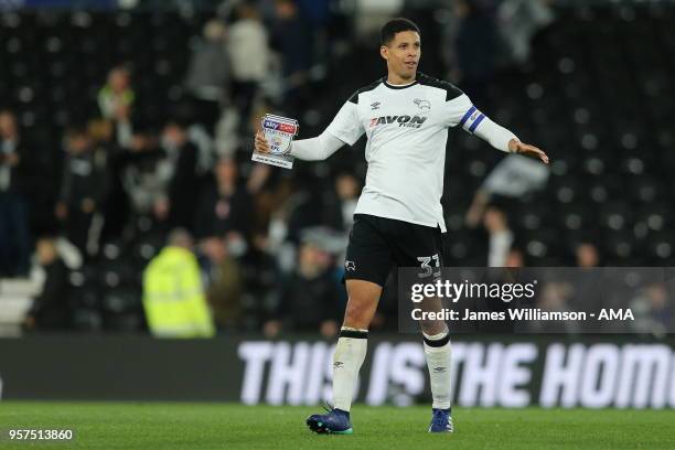 Curtis Davies of Derby County during the Sky Bet Championship Play Off Semi Final:First Leg match between Derby County and Fulham at iPro Stadium on...