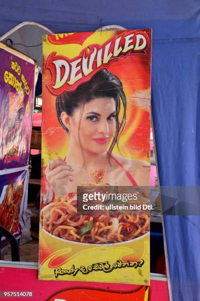 Werbung, Nudelgericht, Devilled, Sri Lanka
