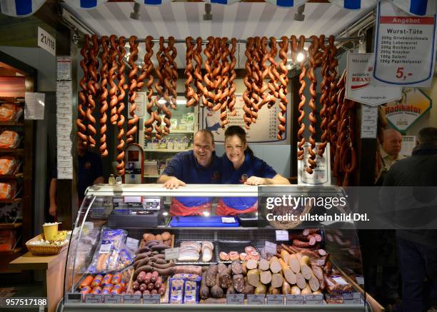 Golßener Fleisch- und Wurstwaren, Brandenburghalle , Gruene Woche, Messe, Charlottenburg, Berlin, Deutschland